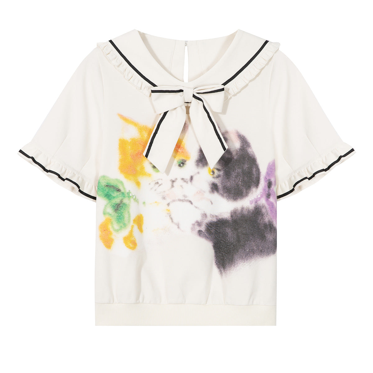 Tntntutu - Kidcore Cat Print Sailor Set set tntntutu