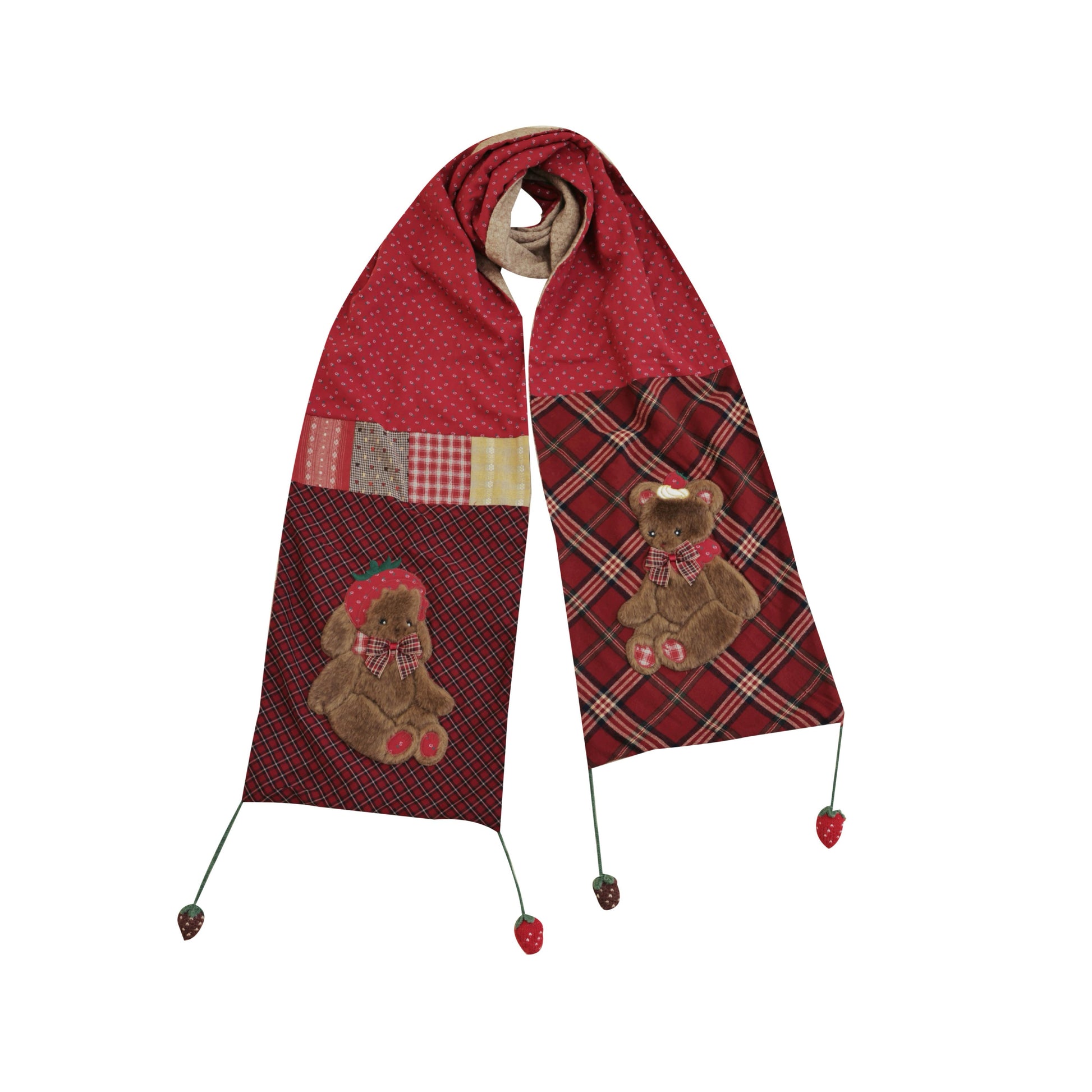 SemenCoicis - Kawaii Scarf Patchwork Plaid Floral Scarf scarf SemenCoicis