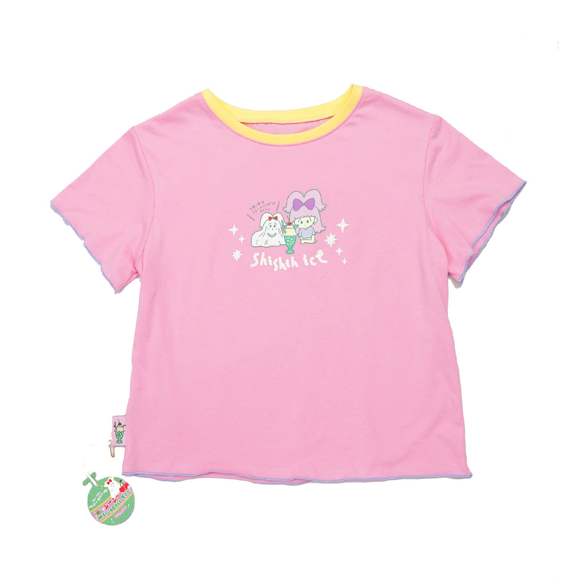 shishihshop Ice Cream T-Shirt | Soda Colorblock Tee | Harajuku Y2K Cotton T-Shirt shirt shishihshop Light Pink