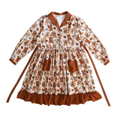 Mameya - Kawaii Bear Print Long-Sleeve Dress dress Mameya