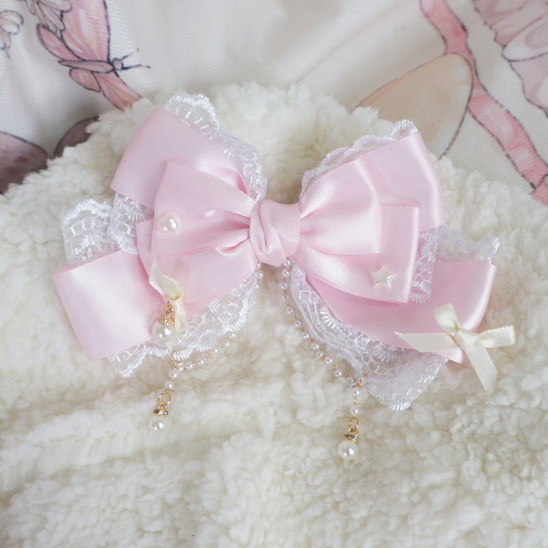 MaoJiang Lace Bow Pearl Hair Clip | Lolita Princess Headwear hair clip maojiang