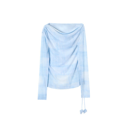 uare - Blue Gradient Cowl Neck Set set uare Long Sleeve Top S