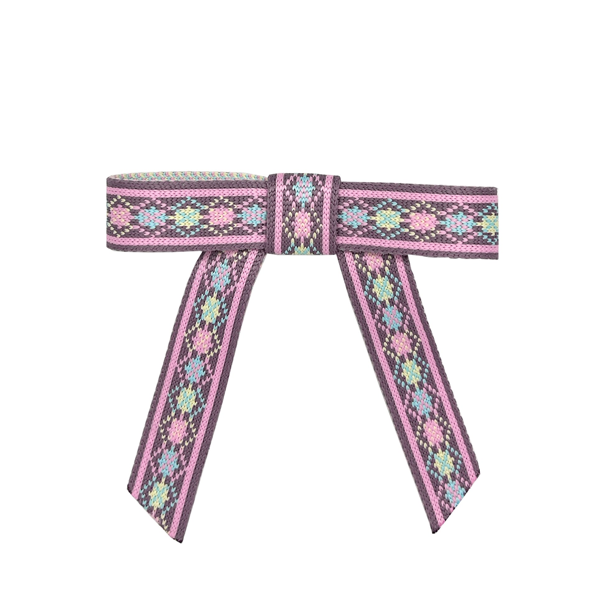 tntntutu - Two-Tone Bow Jacquard Hair Clip hair clip tntntutu Pink