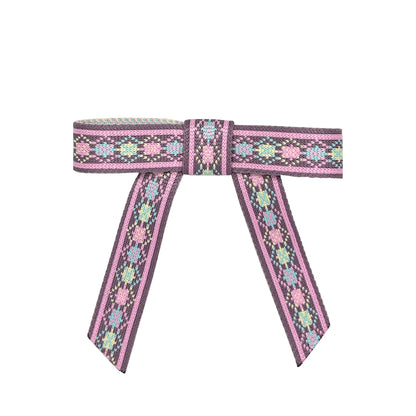 tntntutu - Two-Tone Bow Jacquard Hair Clip hair clip tntntutu Pink