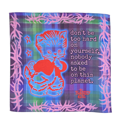 BunnyBunnyGun - Harajuku Printed Scarf Purple Polyester Multifunctional Kerchief bunnybunnygun