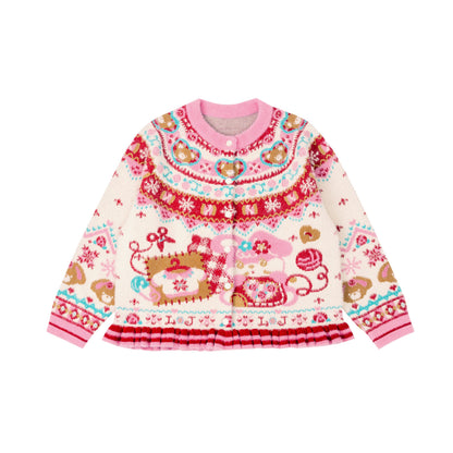 Lutra Jump - Decora Fair Isle Knit Cardigan cardigan Lutra Jump Cream White S