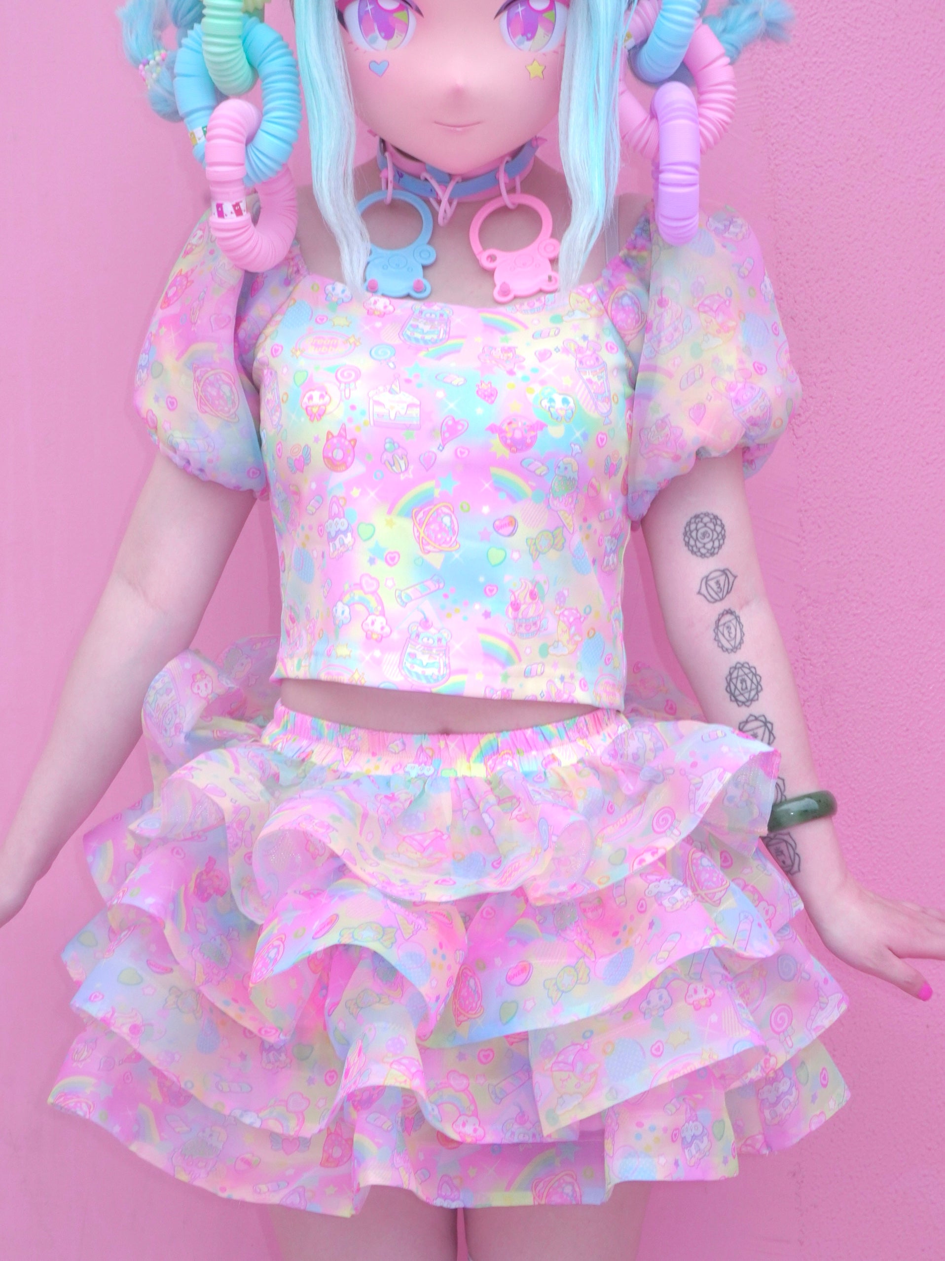 Dream Bubble Decora Outfit | Harajuku Macaron Tulle Skirt Set set Dream Bubble