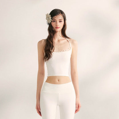 YZZI HE - Lazy Weekend Beaded Knit Two-Piece Set set YZZI HE White Camisole S