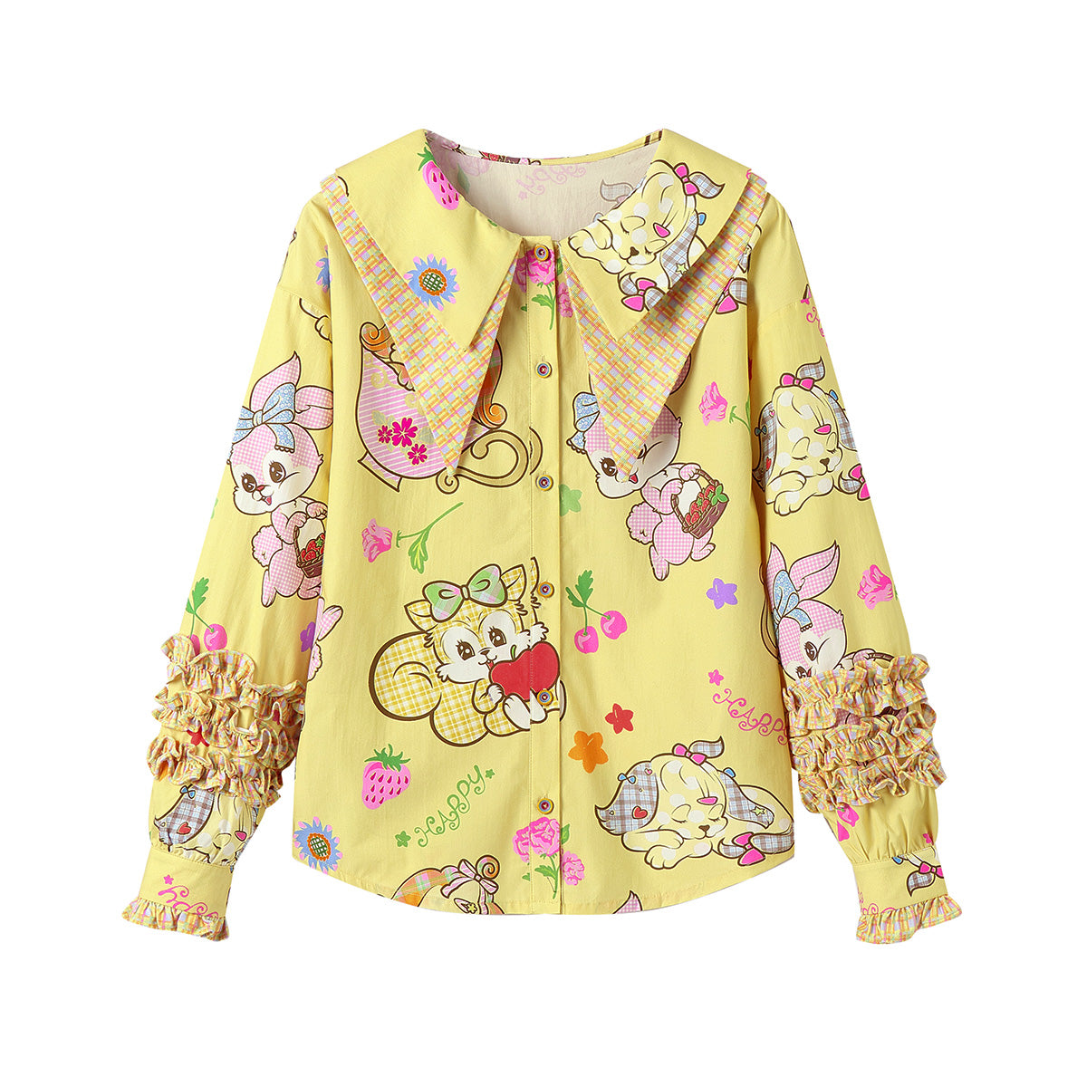 tntntutu - Kawaii Animal Print Ruffle Shirt shirt tntntutu S