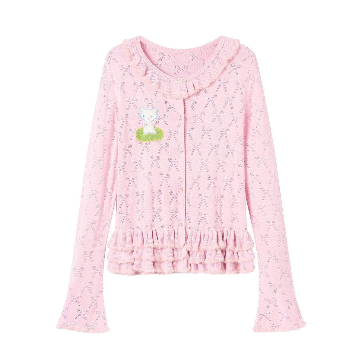 tntntutu - Pink Bow Knit Cardigan cardigan tntntutu S