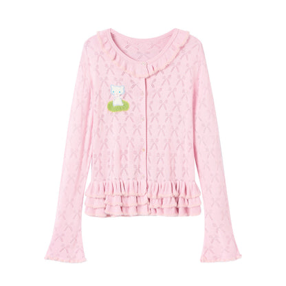 tntntutu - Pink Bow Knit Cardigan cardigan tntntutu S