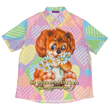 bunnybunnygun – Decora Kei Vintage Dog Oversize Shirt shirt bunnybunnygun
