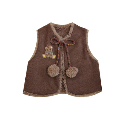 SemenCoicis - Kawaii Vintage Bear Embroidered Vest vest SemenCoicis