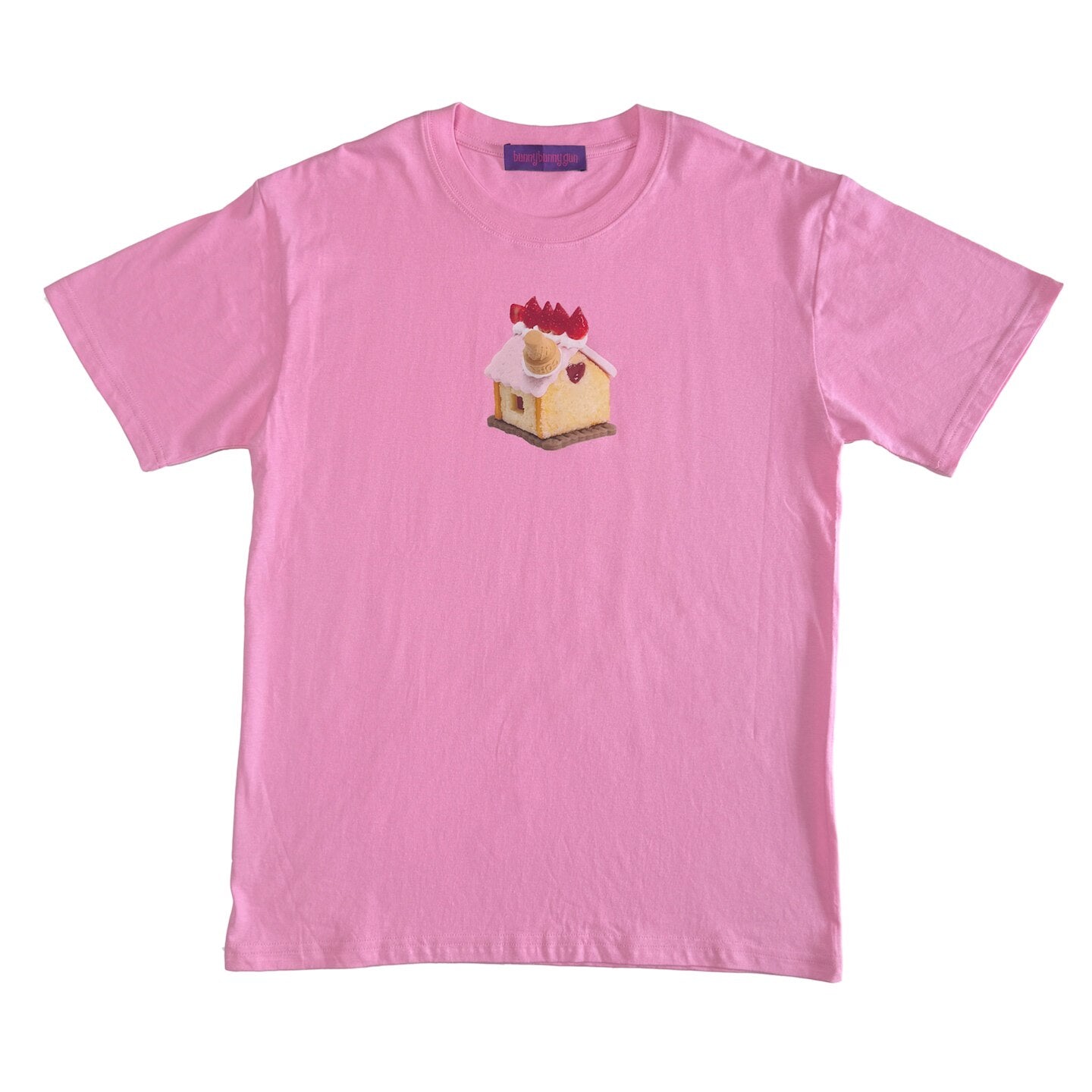 bunnybunnygun - Cream Kawaii Loose Cotton Tee tshirt bunnybunnygun Pink S