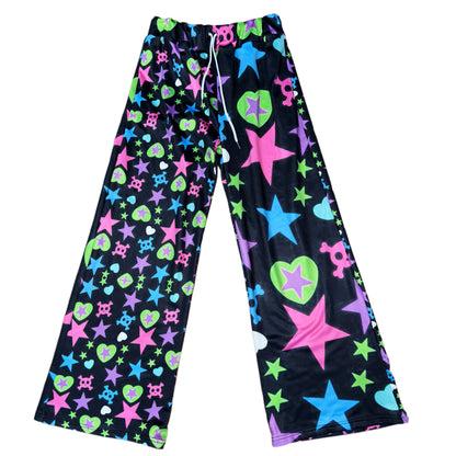 LEERROO - Harajuku Y2K Fleece Wide Leg Pants pants Leerroo S