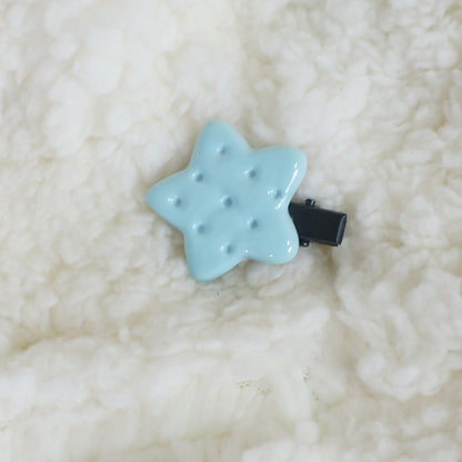 Maojiang Cute Star Cookie Clip | Colorful Decora Hair Clip hair clip maojiang Light Blue - 1pc
