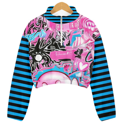 LEERROO - Subculture Striped Fleece Print Sweatshirt jacket Leerroo M