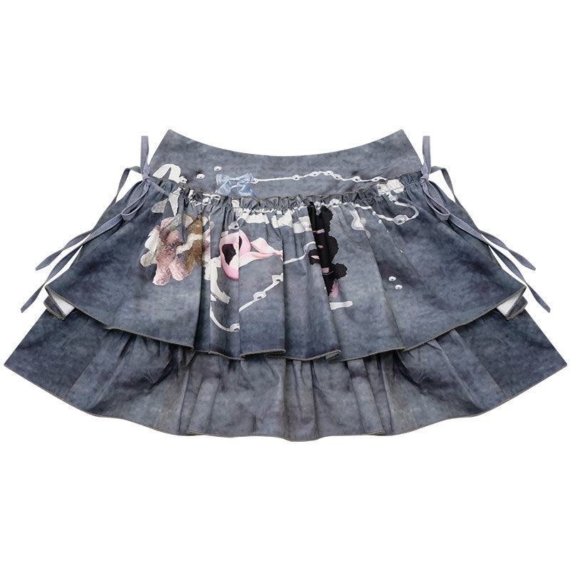 ziziFei - Blue Bunny Chain Mini Skirt skirt ziziFei S