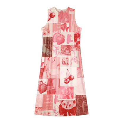 NeogoMade - Y2K Pink Retro Spliced Vest Dress dress NeogoMade S