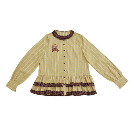 SemenCoicis - Kawaii Vintage Bear Embroidered Shirt blouse SemenCoicis S