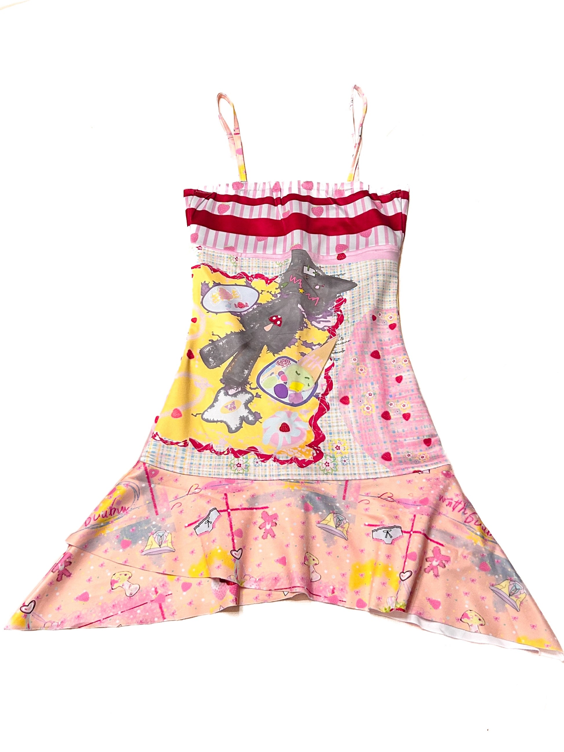 YJM with biubiu Asymmetrical Slip Dress – Y2K Harajuku Kawaii Style Dress dress YJM with biubiu