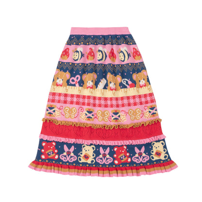 Lutra Jump - Decora Colorblock Knit Skirt skirt Lutra Jump