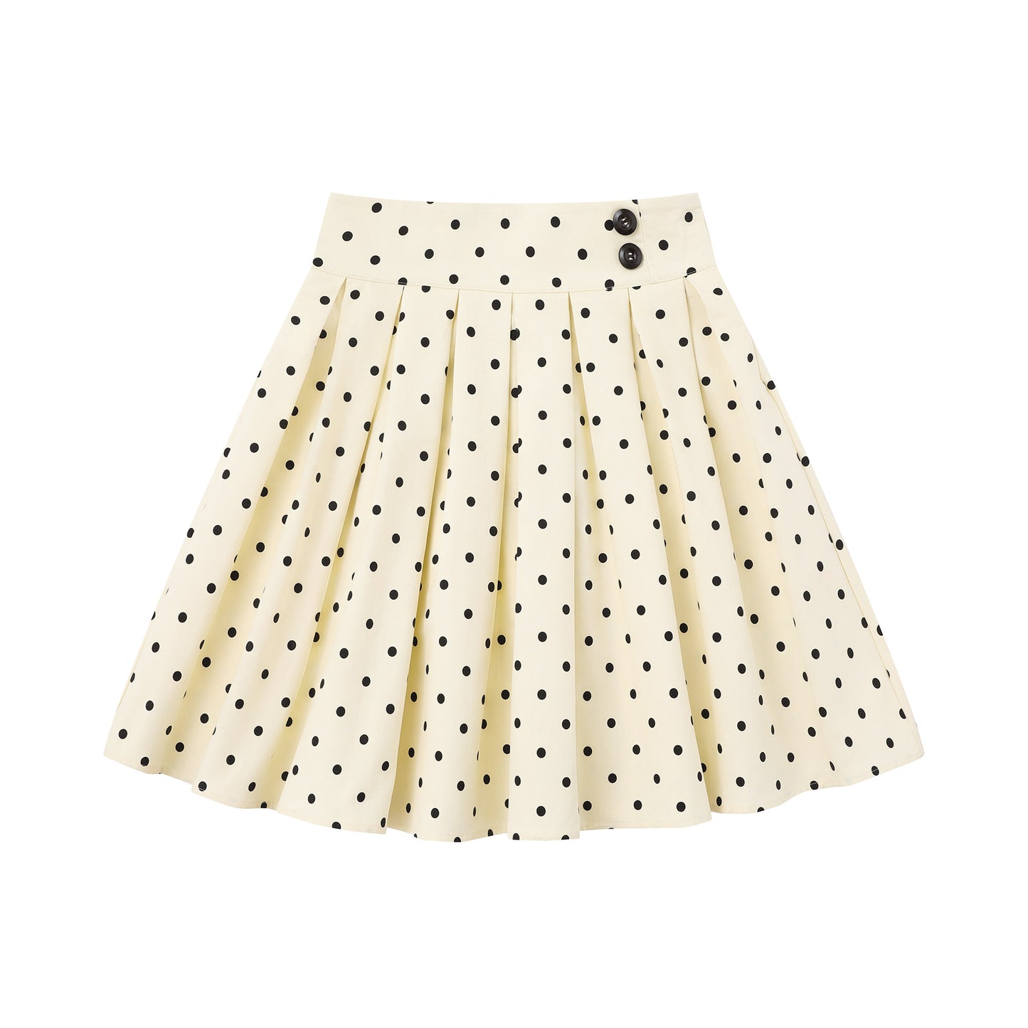 Languid Park - Polka Dot Pleated Midi Skirt skirt Languid Park Apricot S