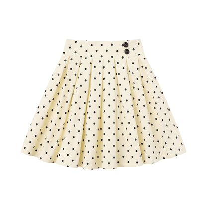 Languid Park - Polka Dot Pleated Midi Skirt skirt Languid Park Apricot S