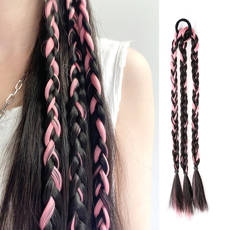 Y2K Boxer Braids Wig – Pre-Braided Ponytail wig Alice Garden Black Pink