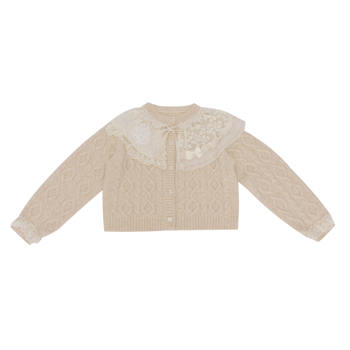 SemenCoicis - Lace Collar Cable Sweater cardigan SemenCoicis S