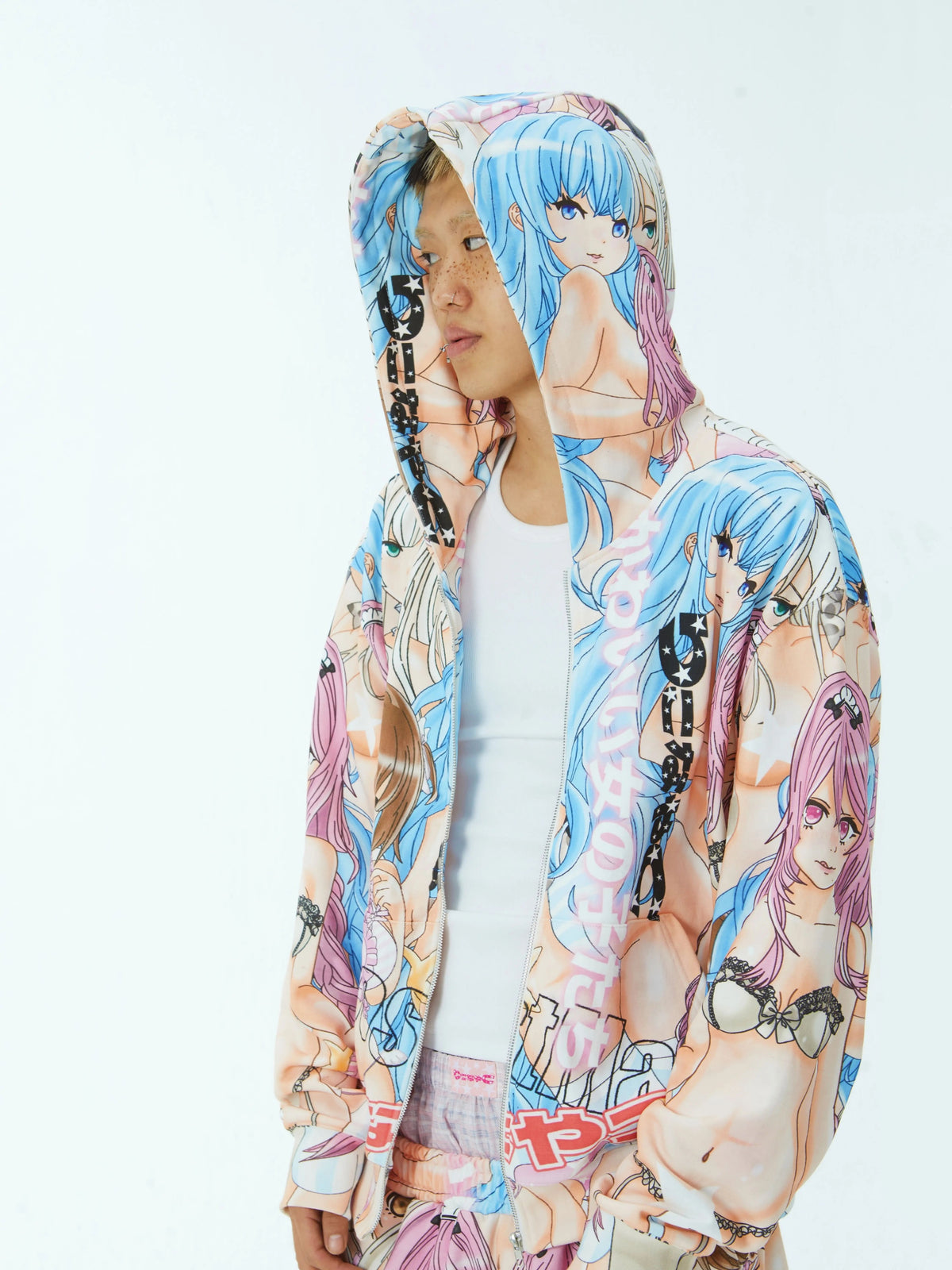 SelfishGhost - All-Over Print Zip Hoodie & Track Pants Set set SelfishGhost Top S