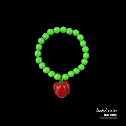 DuoXi - Color Pepper Bead Charm Bracelet bracelet DuoXi Red Pendant Bracelet