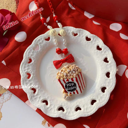 Bear Doll - Decora Kei Beaded Cake Necklace necklace Bear Doll Popcorn