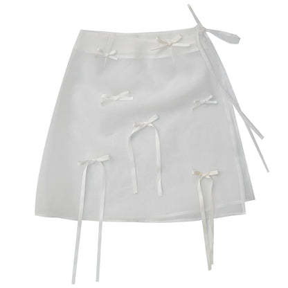 daytoday Everyday Institute - Kawaii Apron Transparent Bow Doll Print daytoday everyday institute White