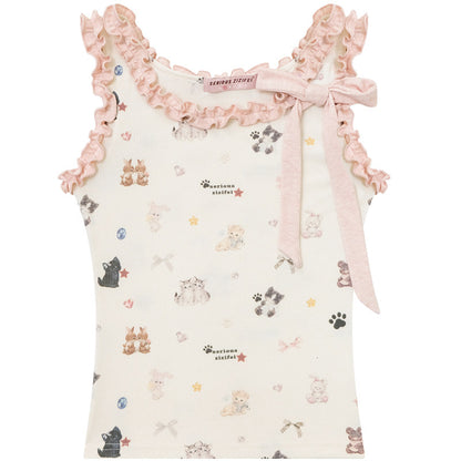 ziziFei - Cat Garden Ruffle Cami Top camisole ziziFei S