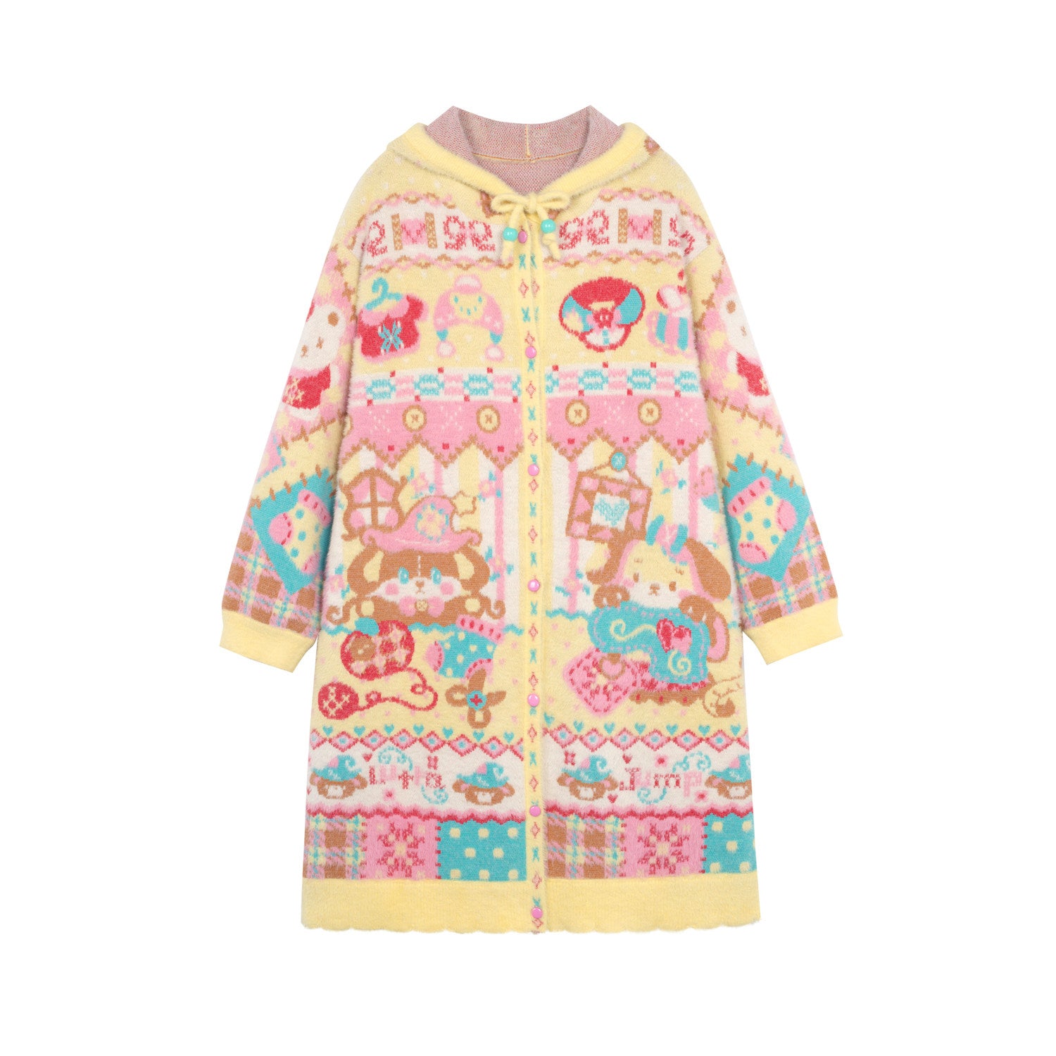 LutraJump - Decora Bear Hood Knit Cardigan dress Lutra Jump S