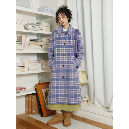 Chemical Girl - Girly Vintage Plaid Long Wool Coat coat chemical girl
