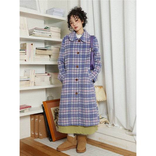 Chemical Girl - Girly Vintage Plaid Long Wool Coat coat chemical girl
