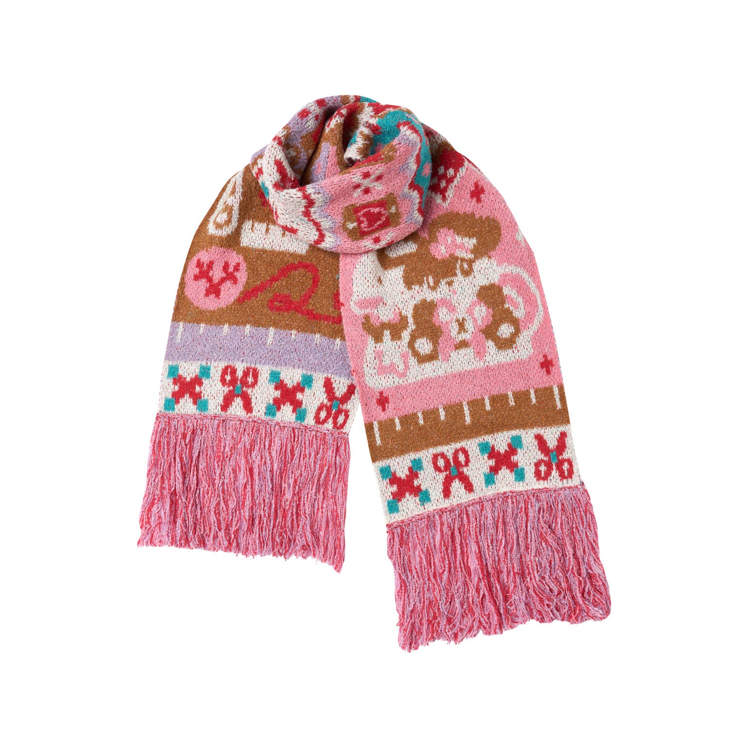 Lutra Jump - Decora Bunny Knit Fringe Scarf scarf Lutra Jump