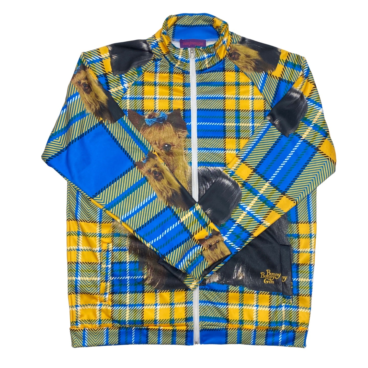 BunnyBunnyGun - Harajuku Zip Jacket Plaid Dog Print Lightweight jacket bunnybunnygun
