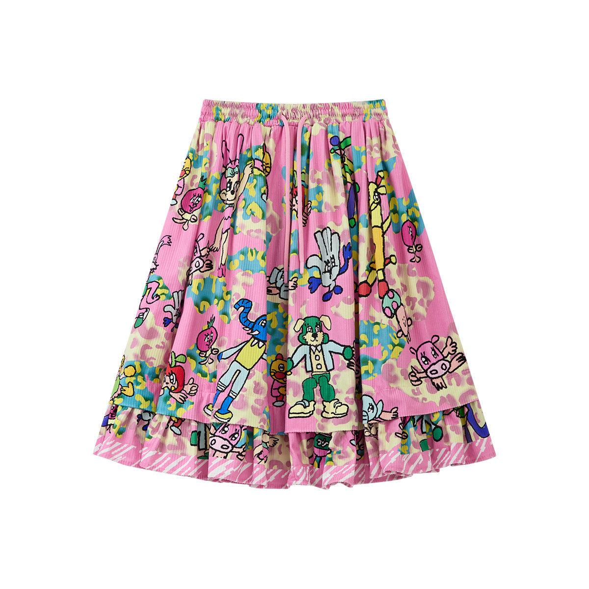 tntntutu - Kidcore Pink Animal Playground Illustrated Skirt skirt tntntutu M