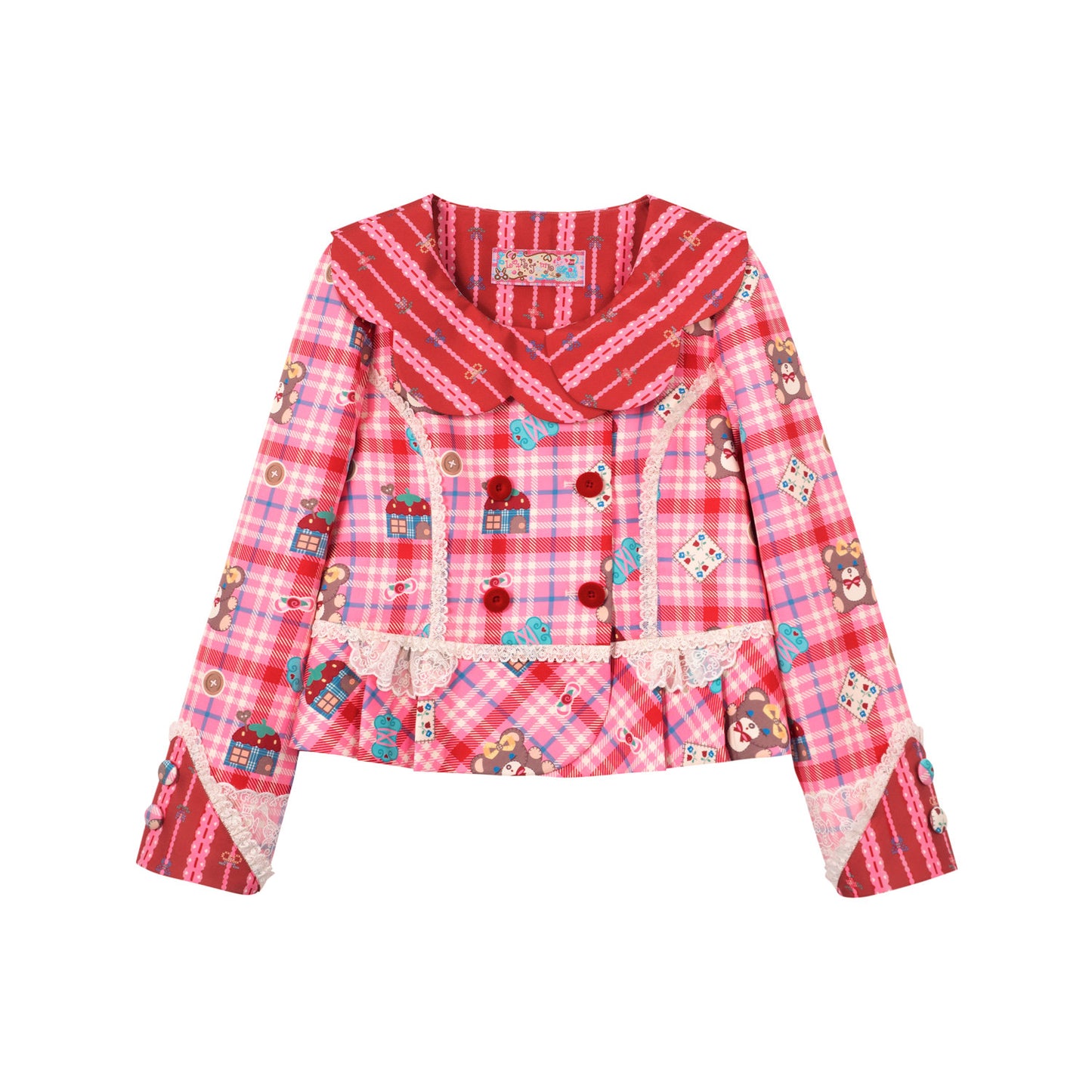 Lutra Jump - Decora Plaid Blazer & Cake Skirt Set set Lutra Jump Blazer S