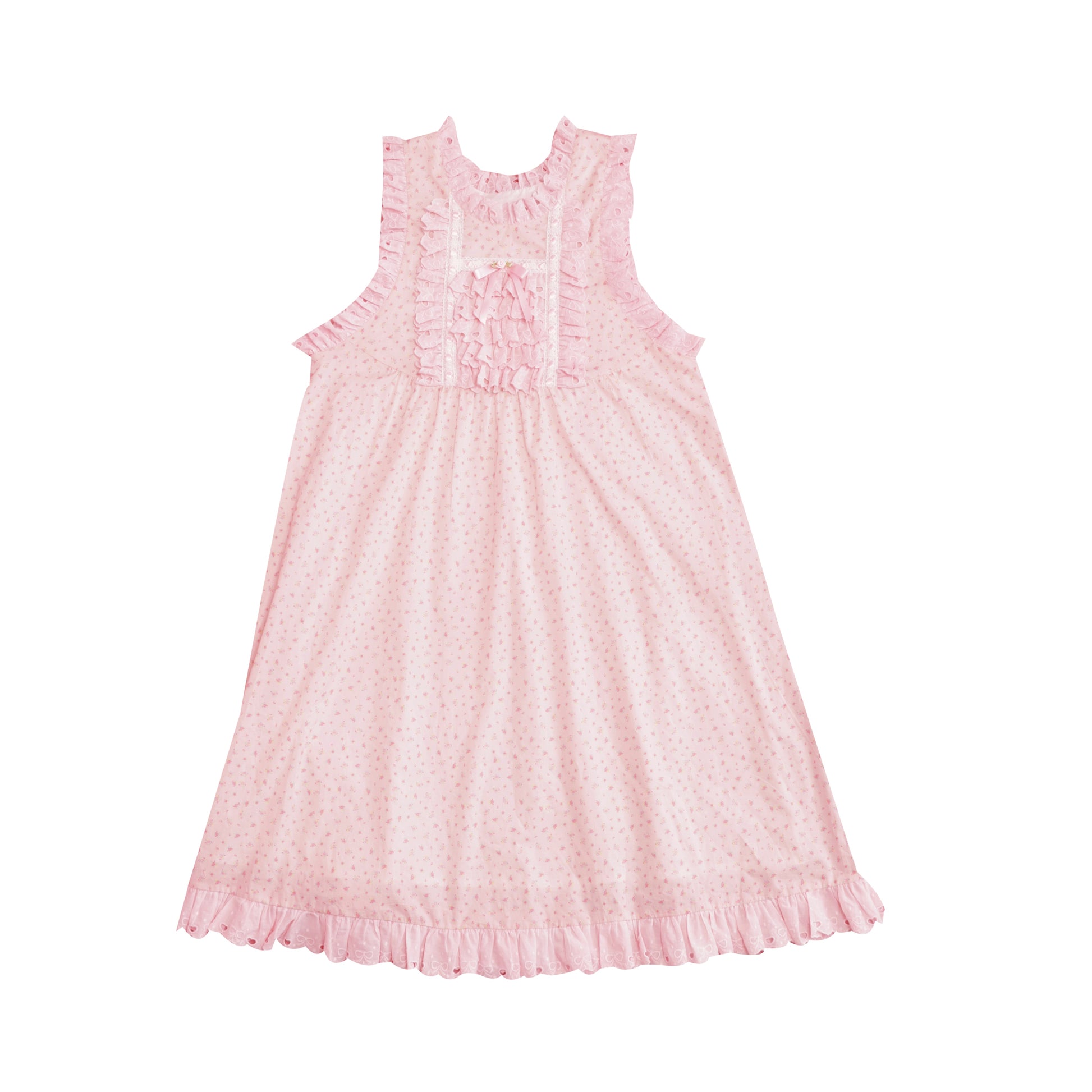 SemenCoicis – Vintage Pink Sleeveless Dress with Butterfly Lace Embroidery dress SemenCoicis