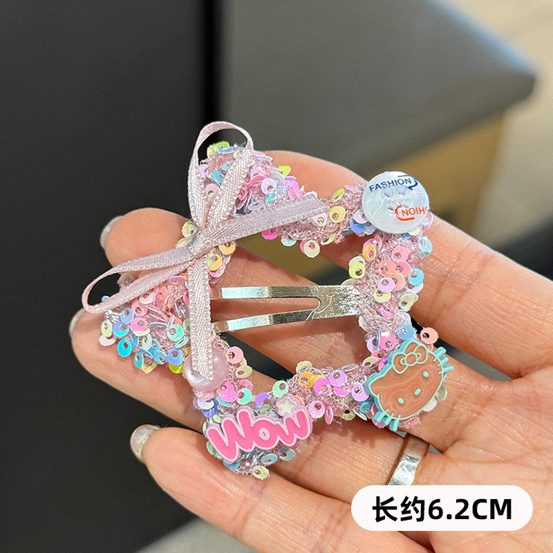 Sweet Pink Sequin Star Hair Clip hair clip Cream Berry Bow Clip