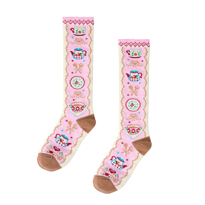 Lutra Jump - Kawaii Pink Tea Time Socks socks Lutra Jump