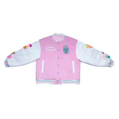 Hashtag DDD - Kawaii Padded Pink Baseball Jacket jacket Hashtag DDD
