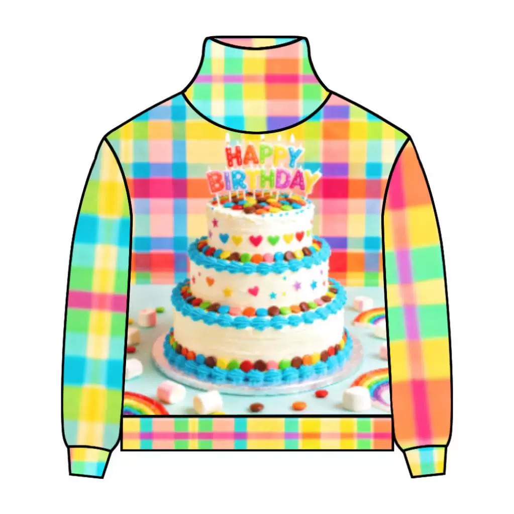 LEERROO - Y2K Dopamine Print Plaid Sweatshirt sweatshirt Leerroo