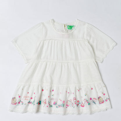 shishihshop Layered Dress | Puff Sleeve Babydoll Dress | Floral Embroidered Overskirt dress shishihshop