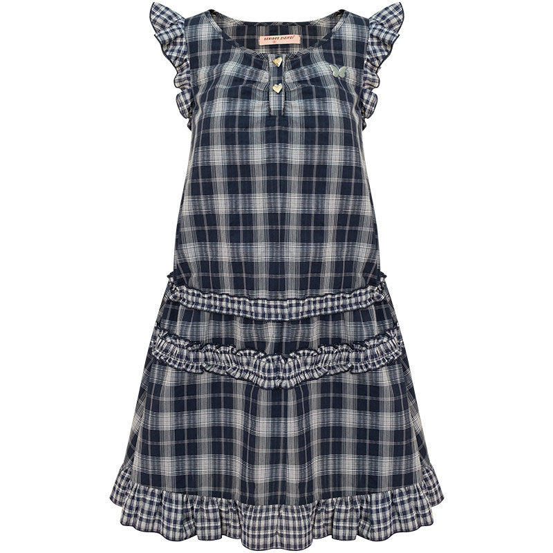 ziziFei - Plaid Ruffle Waist Dress dress ziziFei S