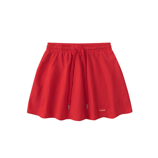 KURIOSITAET - Decora Kei Red Mini Skirt with Built-in Shorts skirt KURIOSITAET
